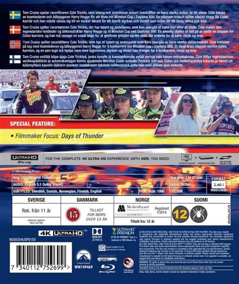 Days of Thunder (4K Ultra HD + Blu-ray) (2 disc) | CDON