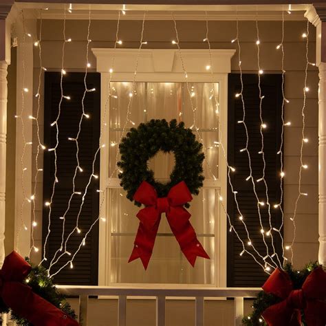 150 LED Curtain Lights Warm White Christmas Curtain Lights Indoor-Outdoor Curtain Lights for ...