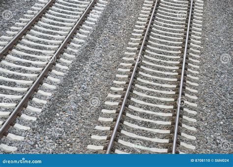 Double railroad track stock photo. Image of crushed, permanent - 8708110