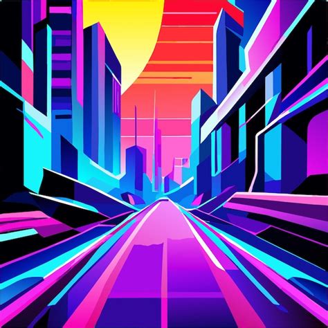 Premium Vector | Flat futuristic night city background