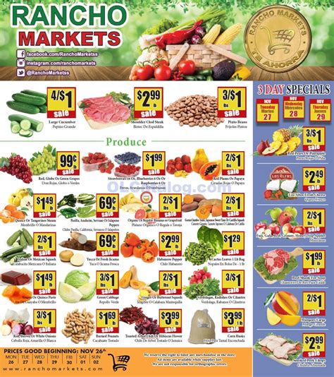 Rancho Markets Weekly ad November 26 – December 2, 2018. Do you know what’s in and what’s hot in ...