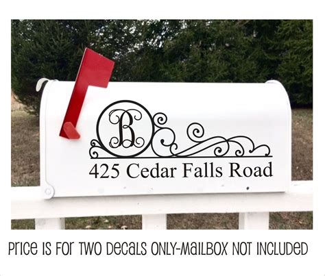 Mailbox Decals Set of Two Vinyl Decals for Mailbox Initial Monogram and ...