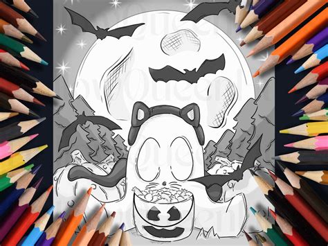 Printable Halloween Fresno Nightcrawler Kitty Costume Coloring Page for Cryptid Lovers and ...