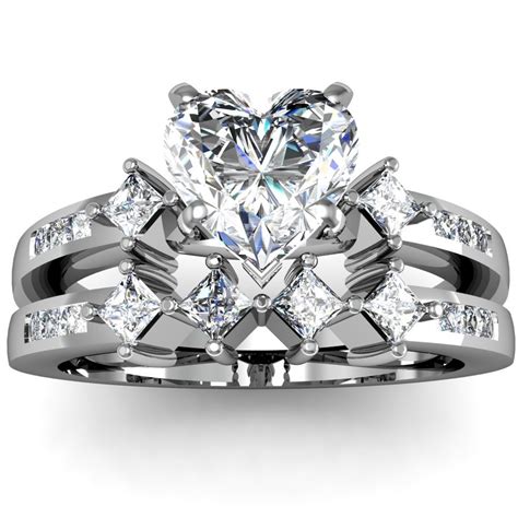 Design Wedding Rings Engagement Rings Gallery: Three Stone Diamond Engagement Ring - Heart ...