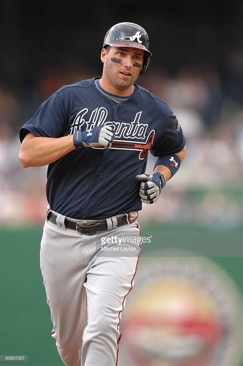 Jeff Francoeur of the Atlanta Braves runs to third base during a ...