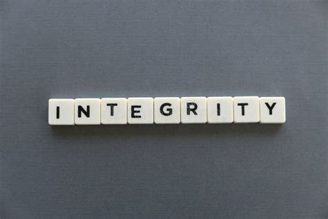 Integrity Word Made of Square Letter Word on Green Background. Stock ...