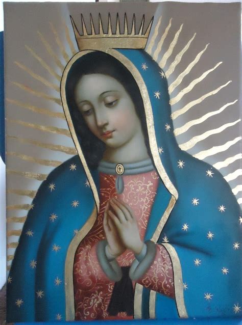 Our Lady of Guadalupe-virgen De Guadalupe Original Oil Painting on Canvas Spanish Colonial Art ...