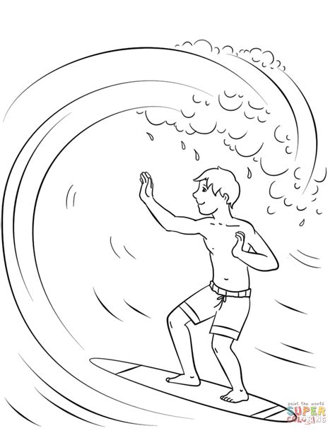 Surfing Boy coloring page | Free Printable Coloring Pages Boy Printable ...