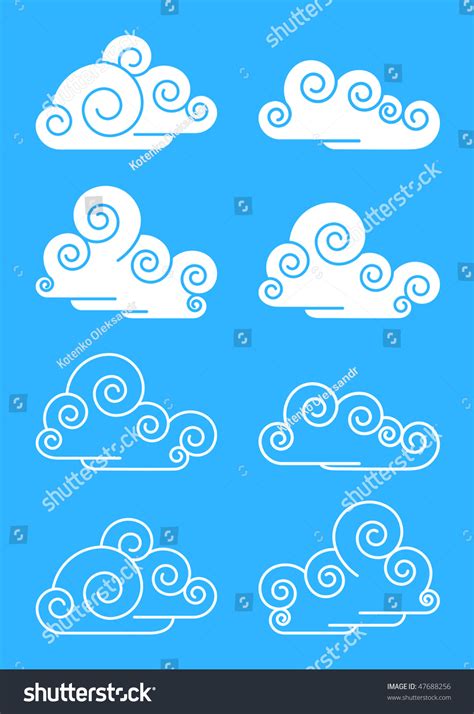 Stylised Clouds Vector Illustration Stock Vector (Royalty Free) 47688256