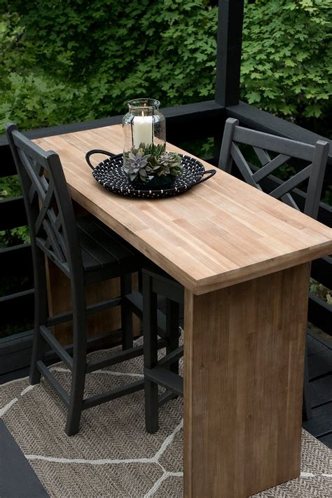 Small Counter Height Outdoor Table - Patio Outdoor Bar Table Small Rattan Wicker Gray Dining ...