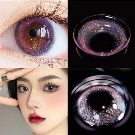 Korean Eye Makeup, Eye Makeup Art, Eye Art, Cute Makeup, Makeup Tips, Purple Contacts, Purple ...