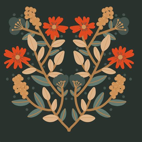 beautiful flower symmetry folk art card vector illustration 3160891 Vector Art at Vecteezy