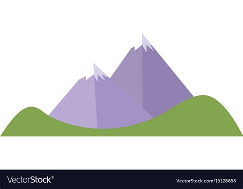 Cartoon mountain peak snow climbing natural Vector Image