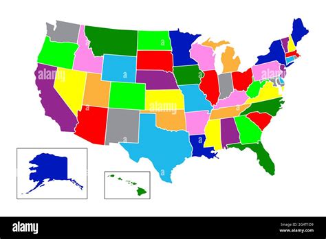 USA, Map of United States Of America with name of states, American map ...