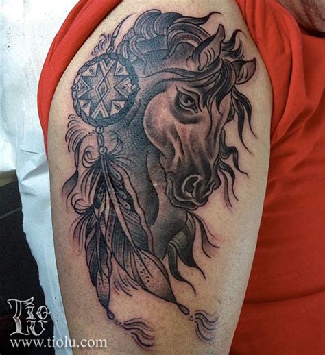 Horse tattoo, Indian horse tattoo, Tribal horse tattoo