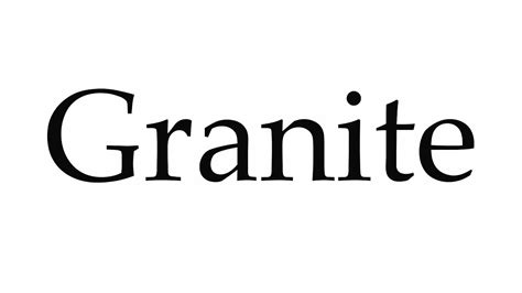 How to Pronounce Granite - YouTube