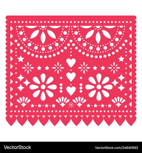 Papel picado floral template design Royalty Free Vector