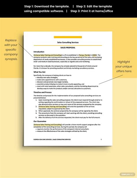 Sales Consulting Proposal Template - Google Docs, Word, Apple Pages ...