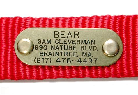 Quiet Collar Brass Pet ID Tag Custom Engraved (Message Seller with Engraving Information ...