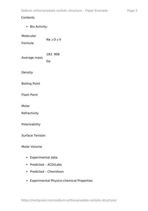 Sodium orthovanadate na3o4v structure - 171 Words - NerdySeal