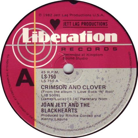 Joan Jett & The Blackhearts - Crimson And Clover (1982, Vinyl) | Discogs