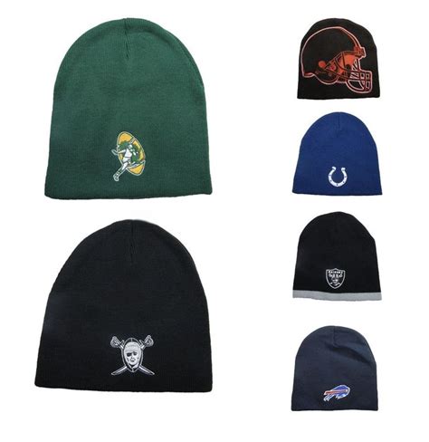 NFL Team Logo Winter Beanie Hats 100% Acrylic Winter Knit Caps (PICK ...