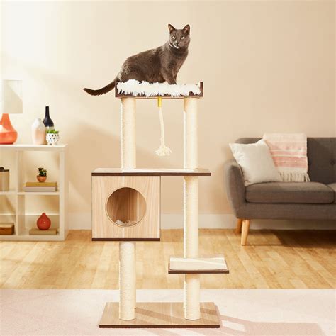 Frisco 47.5-in Modern Cat Tree, Natural - Chewy.com