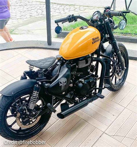 Royal Enfield Meteor 350 Modified Bobber With Single Seat - Looks Dope | Royal enfield, Enfield ...