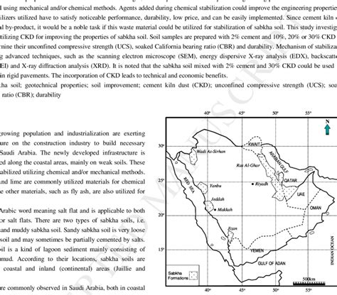 Distribution of sabkha soils in the Arabian Peninsula (Al-Amoudi et ...