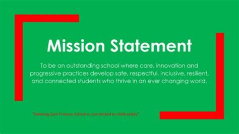 Mission Statement - Geelong East Primary School