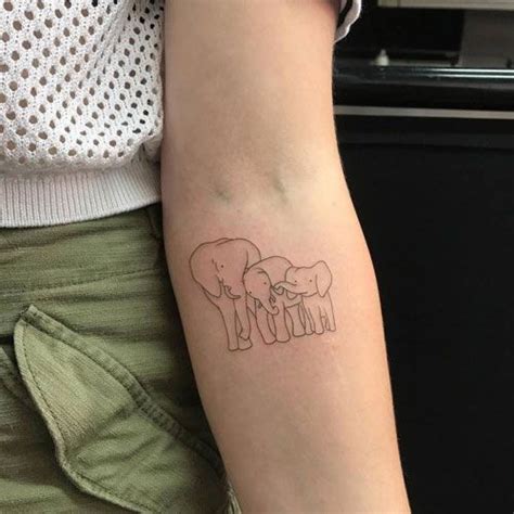 Cute Elephant Tattoo Outline | Best Tattoo Ideas
