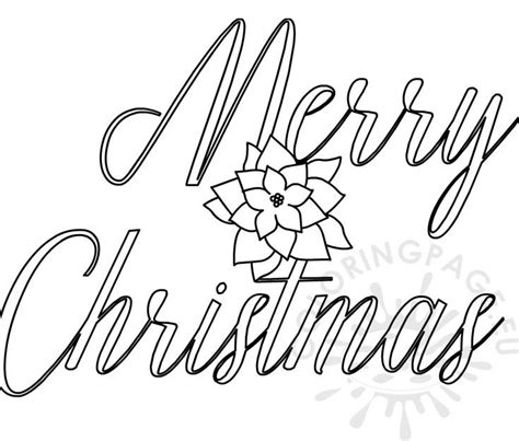 Merry Christmas calligraphy lettering printable | Coloring Page