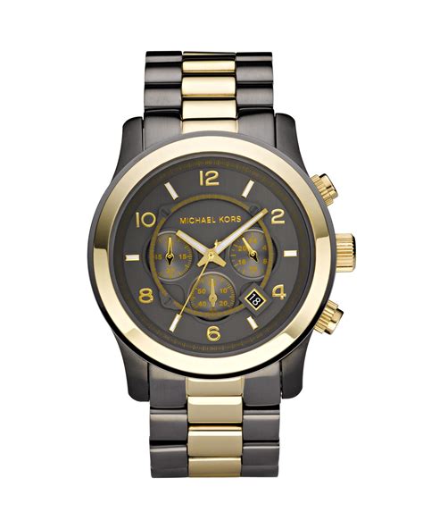 Michael Kors Mens Oversized Chronograph Watch in Gold for Men | Lyst