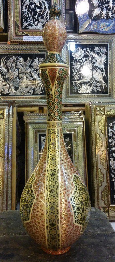 Exquisite Persian Khatam Marquetry Vase - Art Deco | Art deco, Islamic art, Persian culture