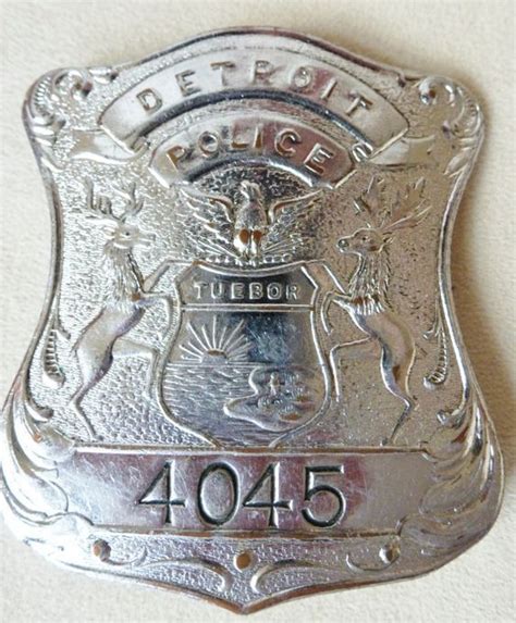 Detroit Police Department Badge, US State of Michigan (Early 20th ...