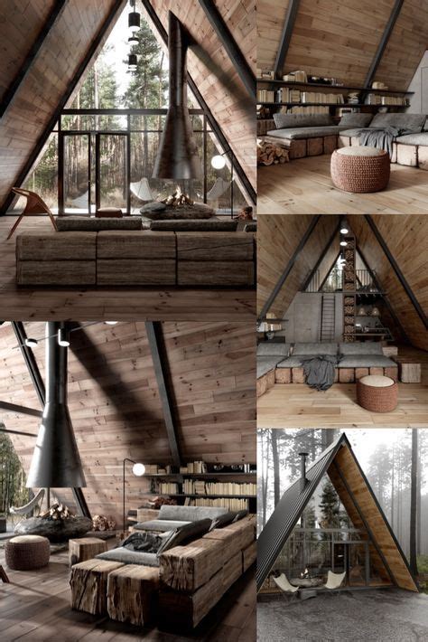 the interior of a cabin with wood walls and flooring is made up of wooden planks