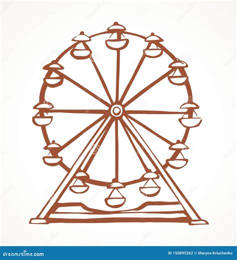 Ferris Wheel. Vector Drawing Stock Vector - Illustration of graphic, ferris: 150895262