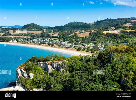 Cooks Bay and Cooks Beach Town on the Coromandel Peninsula in New ...