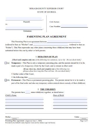 16+ SAMPLE Co-Parenting Agreement Templates in PDF | MS Word | Google Docs | Apple Pages