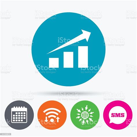 Chart With Arrow Sign Success Diagram Symbol Stock Illustration ...