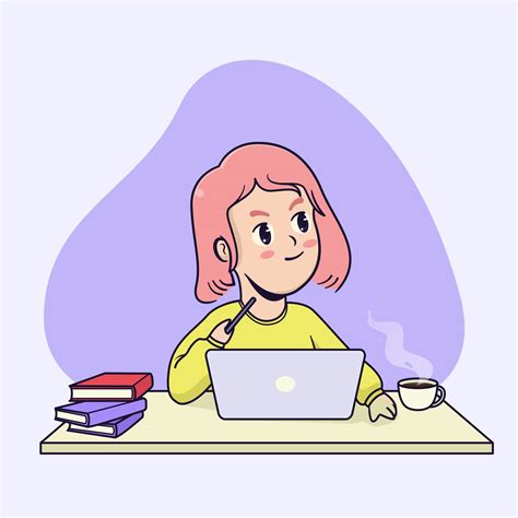 Cute studying girl illustration design 2966734 Vector Art at Vecteezy