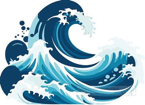 Weather Clipart-series of large ocean waves tsunami