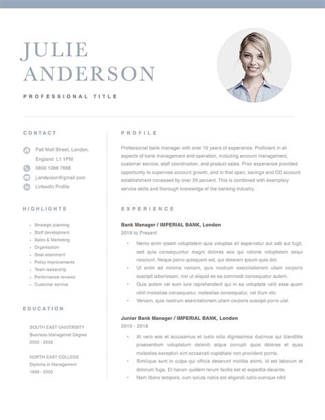 Modern Resume Template 120510 (color: blue) | Resumeway