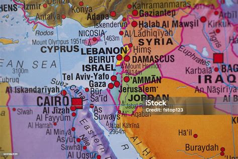 National Border Map Of Gaza Israel Jordan Lebanon Syria Borders Stock ...