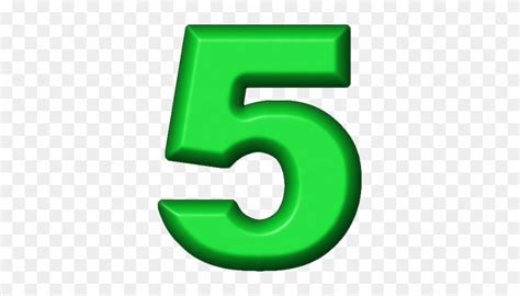 Green Refrigerator Magnet 5 - Number Clipart