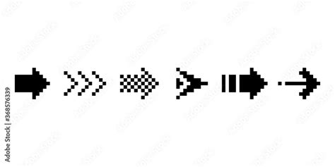 Vetor do Stock: Image of pixel arrows. 8 bit pixel arrows in vector illustration. doodle ...