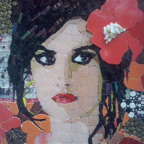 Mosaic Crafts, Mosaic Art, Mosaic Glass, Stained Glass, Glass Art, Female Portrait, Female Art ...