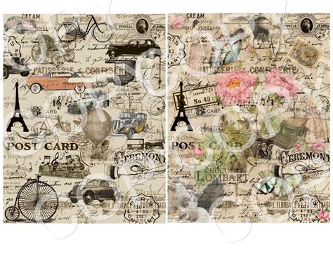 Instant Download Vintage Collage Papers Printable Digital | Etsy