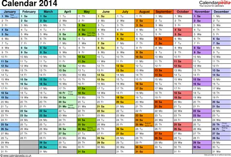 Excel year planner/calendar 2014 UK: 15 free printable templates