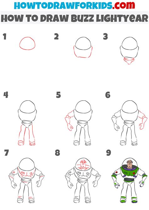 How to Draw Buzz Lightyear - Easy Drawing Tutorial For Kids